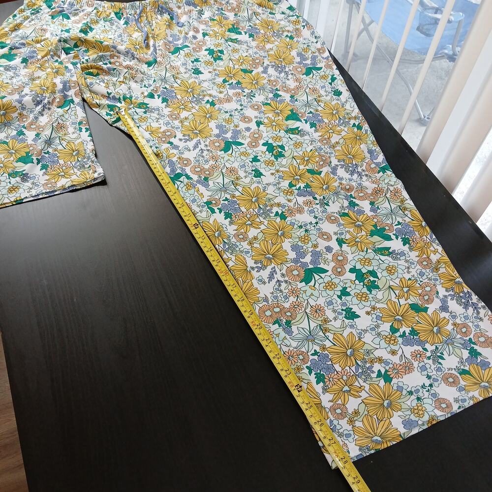 Sonoma Yellow Floral Pajama Lounge Pants 3X pockets full length PJ sleepwear - Picture 8 of 12